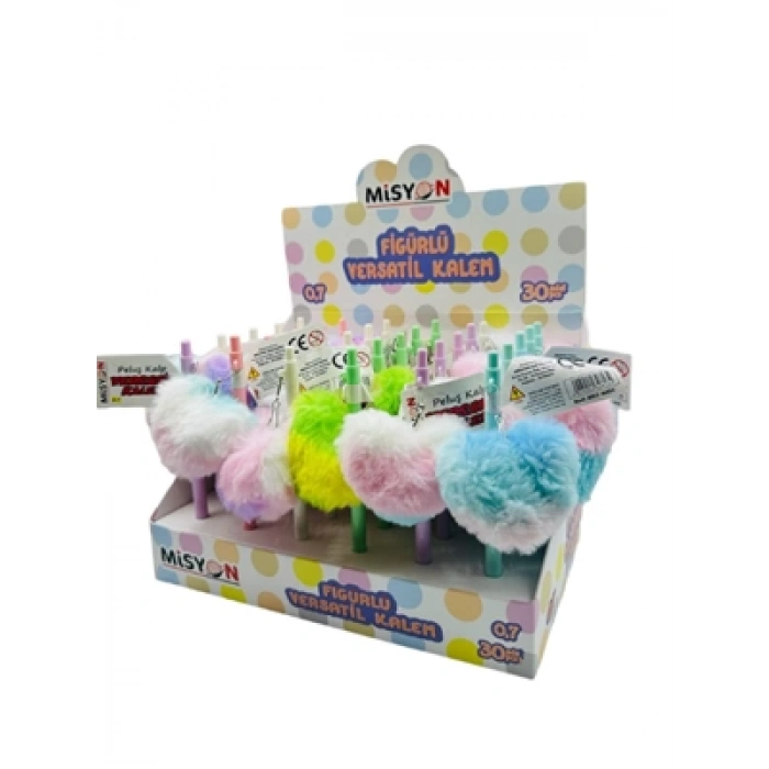 3E Grup - Misyon 0.7 Versatil Kalem Peluş Kalp Figürlü Msy-0451