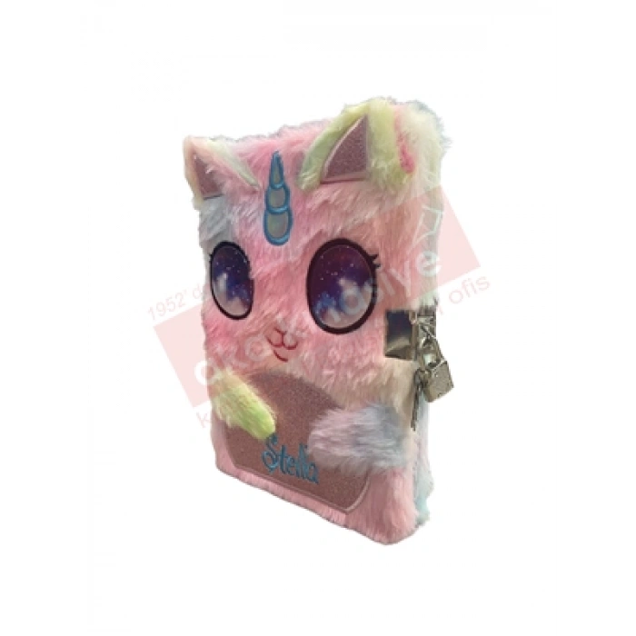 3E Grup - Misyon 15x21 Peluş Kilitli Hatıra Defteri Stella Msy-5648