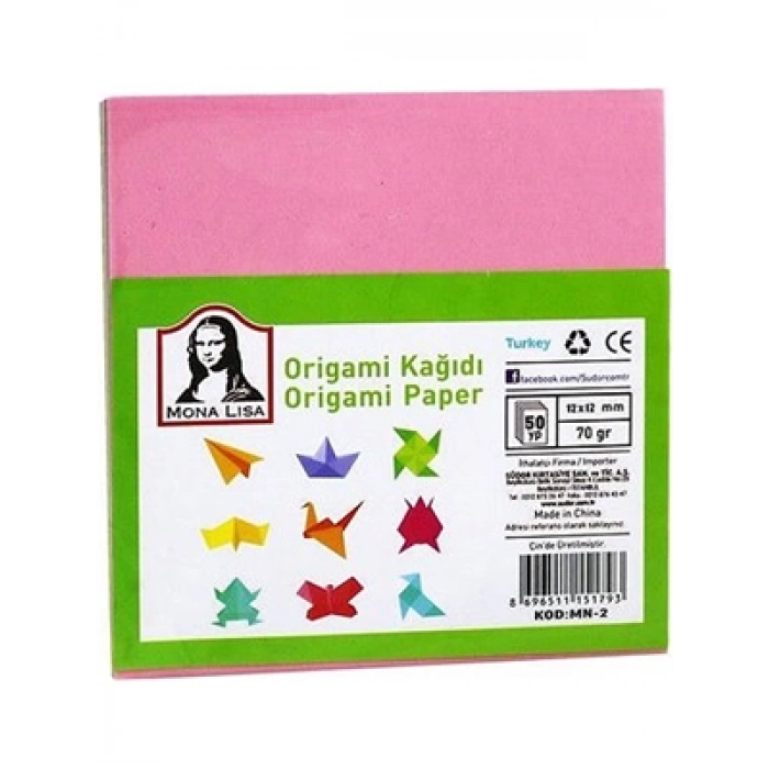 3E Grup - Mona Lisa 11.9x11.9 Mm 70 Gr Origami Kağıdı 50 Yp Mn10-2
