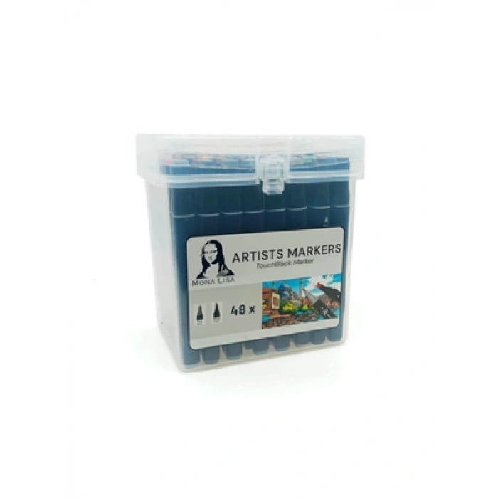 3E Grup - Mona Lisa Touchblack Çift Uçlu Marker Kalem 48 Renk Tm1-48