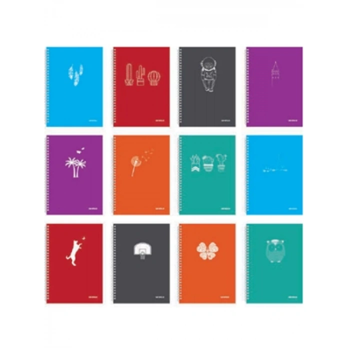 3E Grup - Mopak Özgürlük Serisi A4 Pp Kapak Spiralli Defter Kareli 72 Yp 40060060134