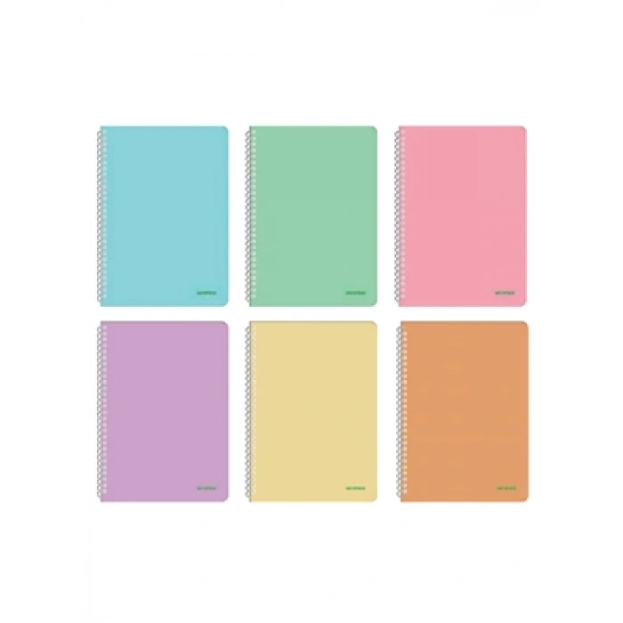 3E Grup - Mopak Pastel A4 Pp Kapak Spiralli Defter Çizgili 72 Yp 400600110086