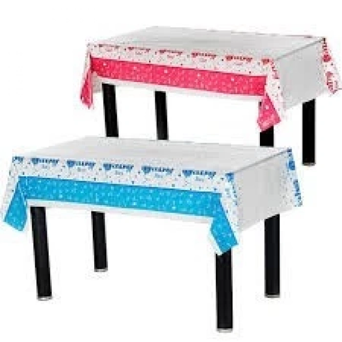 3E Grup - Nedi 108x180 Cm Masa Örtüsü Happy Mavi Tmo-8104