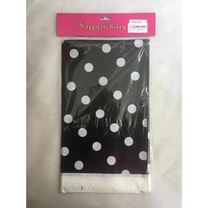 3E Grup - Nedi 108x180 Cm Masa Örtüsü Puantiyeli Siyah Tmo-6514