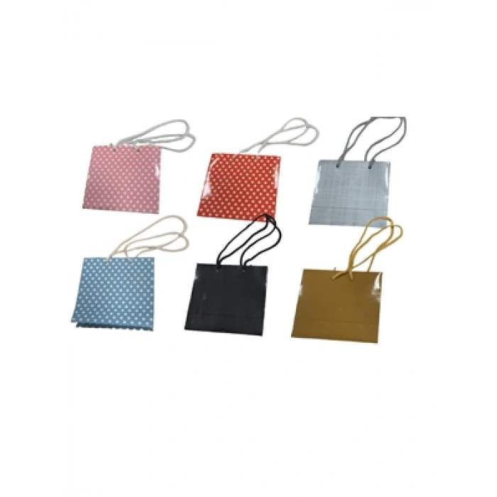 3E Grup - Nedi 10x10 Cm İp Saplı Selefonlu Karton Çanta 00125