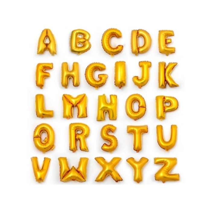 3E Grup - Nedi 16 (40 Cm ) Folyo Balon Altın Harf P0002