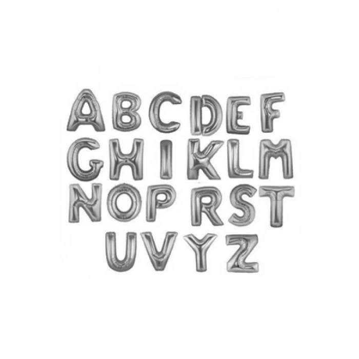 3E Grup - Nedi 16 (40 Cm ) Folyo Balon Gümüş Harf P0002