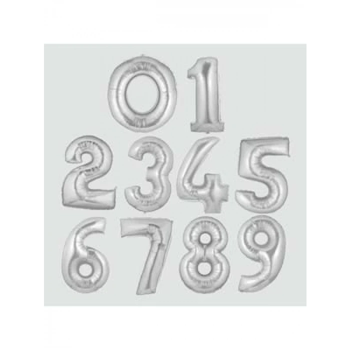 3E Grup - Nedi 16 (40 Cm ) Folyo Balon Gümüş Rakam L0002