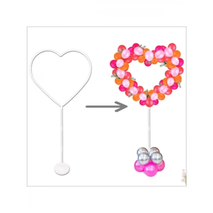 3E Grup - Nedi 165x65 Cm Balon Standı Ayaklı Kalp Modeli 593