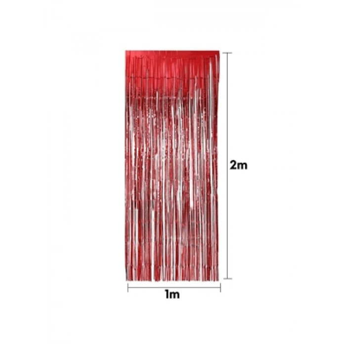 3E Grup - Nedi 1mtx2mt Funko Saçak Kapı Süsü Kırmızı 1020r