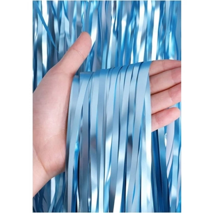 3E Grup - Nedi 1mtx2mt Funko Saçak Kapı Süsü Mavi 1020b