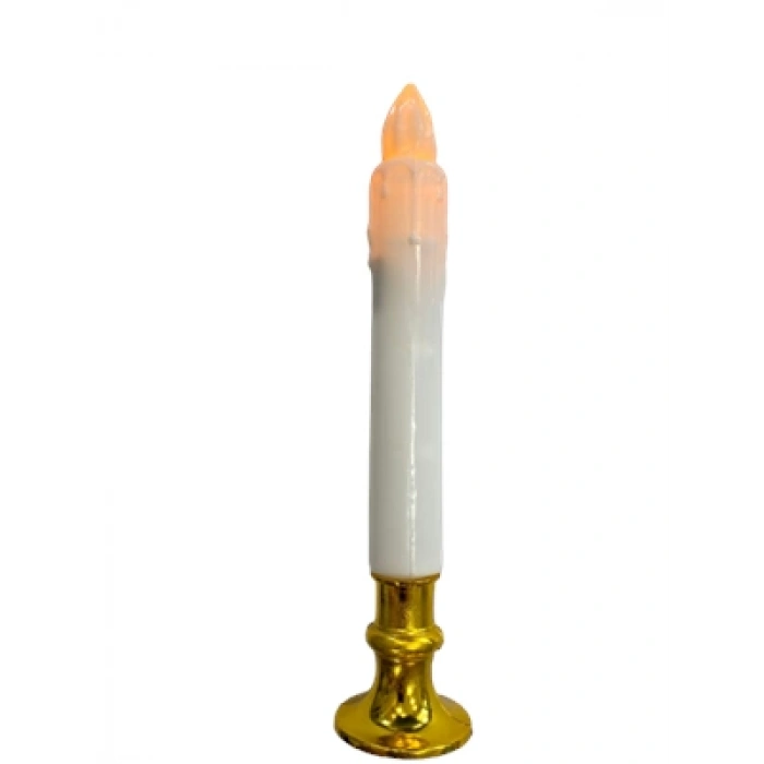 3E Grup - Nedi 20 Cm Pilli Işıklı Şamdan Mumu Beyaz 98997