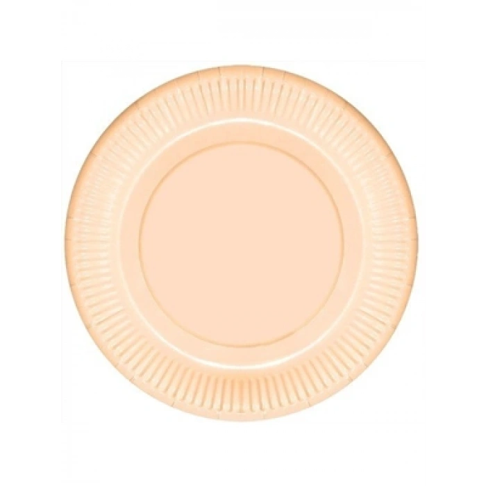 3E Grup - Nedi 22 Cm Karton Tabak 8 Li Düz Makaron Somon 84521