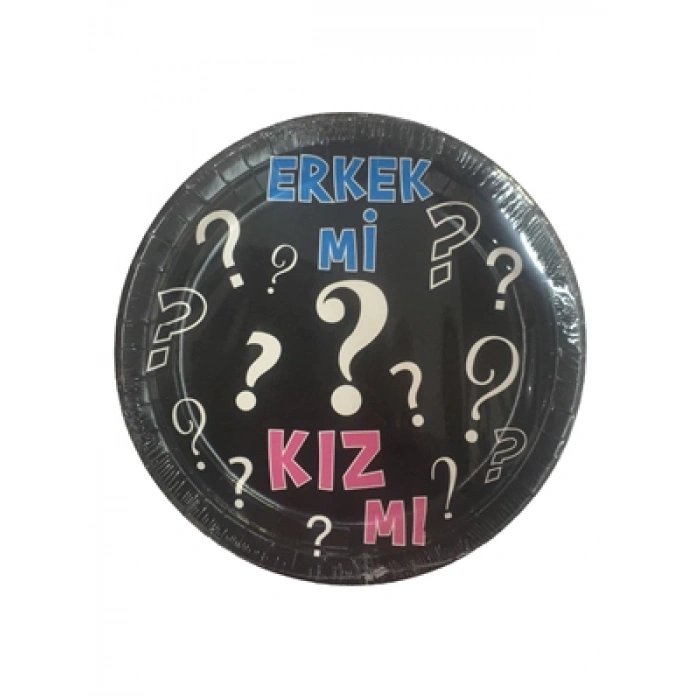 3E Grup - Nedi 22 Cm Karton Tabak 8 Li Erkek Mi? Kız Mı? 70371