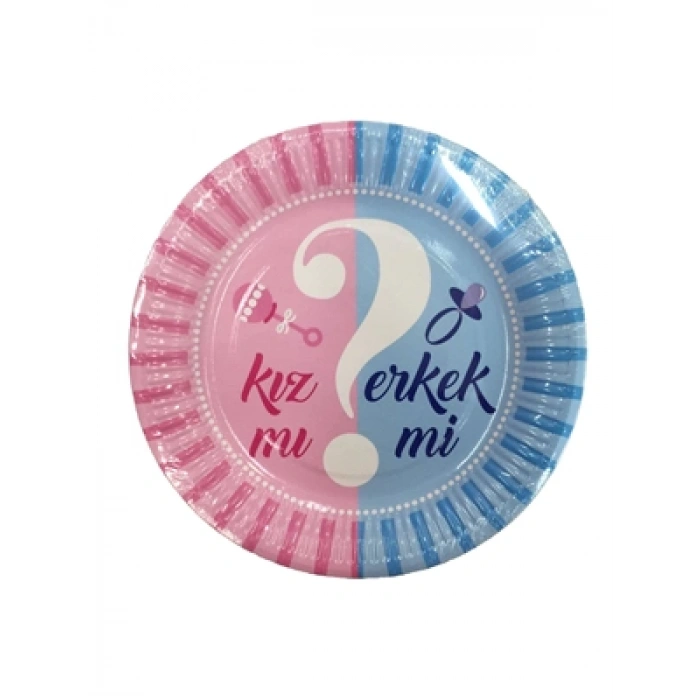 3E Grup - Nedi 22 Cm Karton Tabak 8 Li Kız Mı? Erkek Mi? 12409