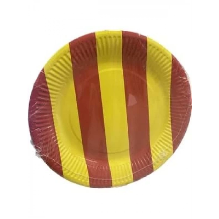 3E Grup - Nedi 22 Cm Karton Tabak 8 Li Sarı-kırmızı 38910