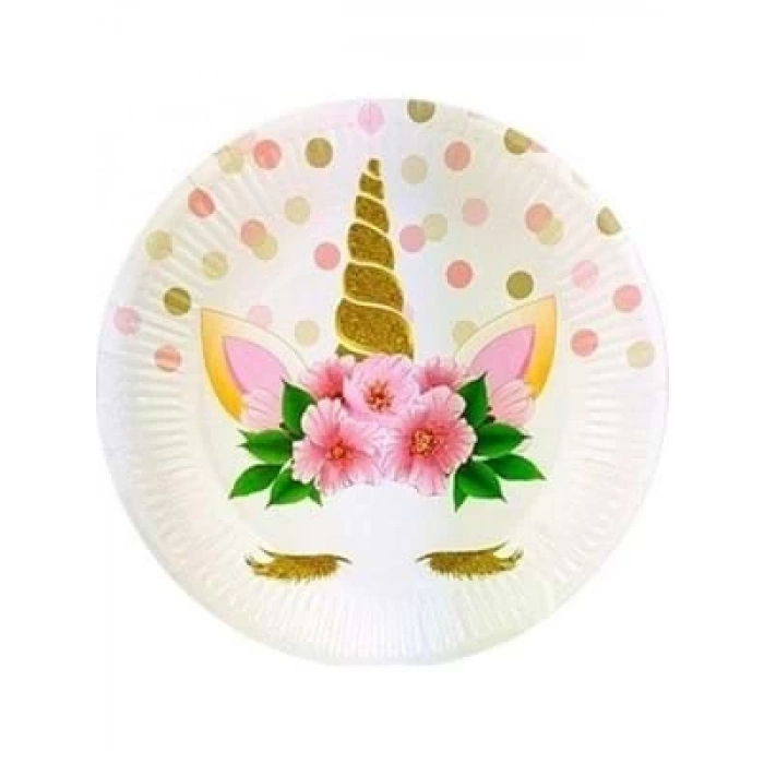 3E Grup - Nedi 22 Cm Karton Tabak 8 Li Unicorn 58963