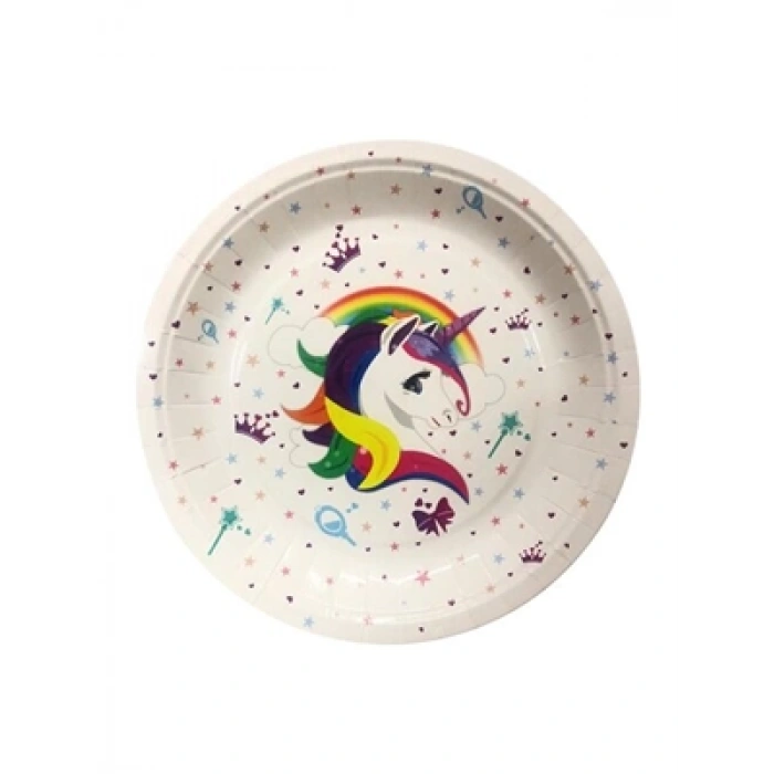 3E Grup - Nedi 22 Cm Karton Tabak 8 Li Unicorn 70374