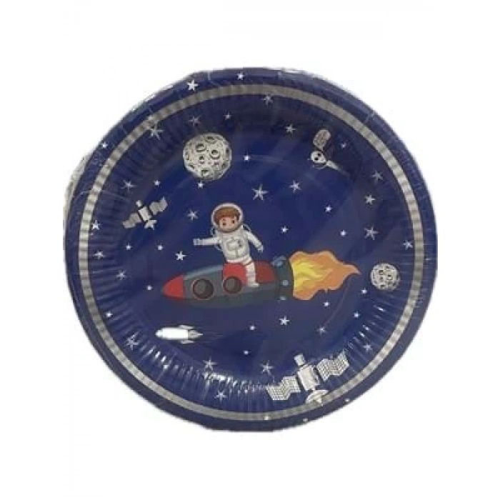 3E Grup - Nedi 22 Cm Karton Tabak 8 Li Uzay ve Astronot 52395