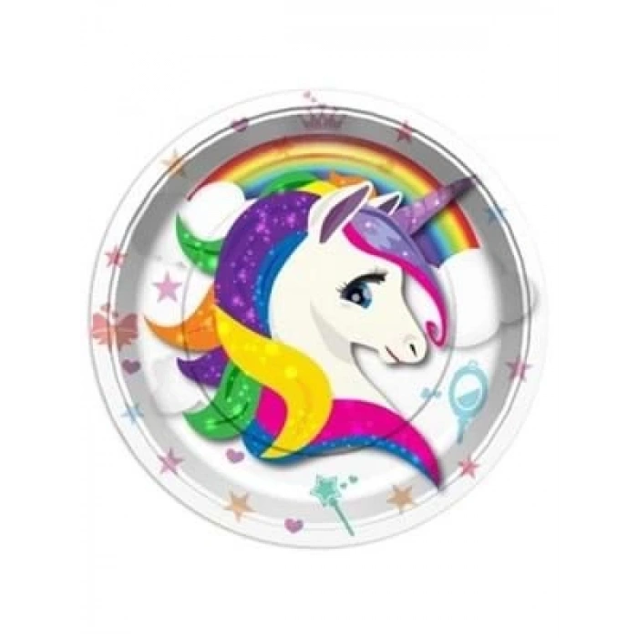 3E Grup - Nedi 23 Cm Karton Tabak Lisanslı 8 Li Unıcorn 85671