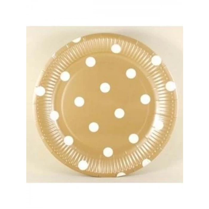 3E Grup - Nedi 23 Cm Karton Tabak Puantiyeli 10 Lu Altın Tkt11017