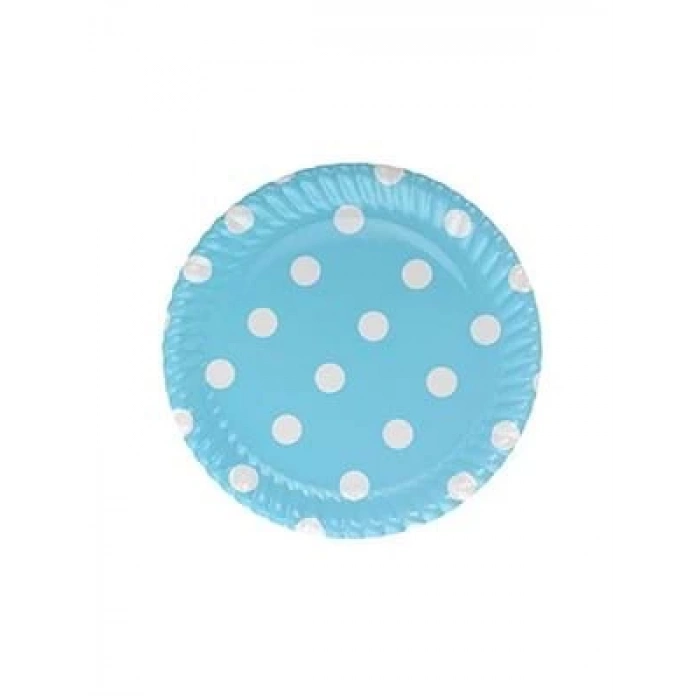 3E Grup - Nedi 23 Cm Karton Tabak Puantiyeli 10 Lu Mavi Tkt11013