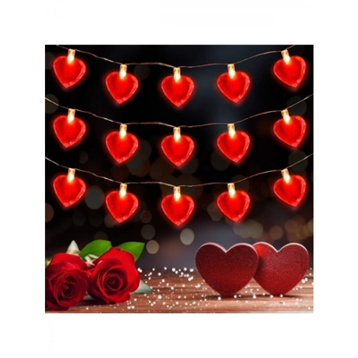 3E Grup - Nedi 2mt 20 Ampul Pilli Led Kalpli Kırmızı 3201hr