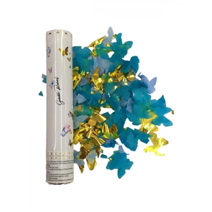 3E Grup - Nedi 30 Cm Konfeti Kelebekli Mavi-gümüş 12448