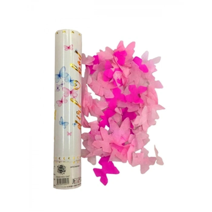 3E Grup - Nedi 30 Cm Konfeti Kelebekli Pembe-altın 12447