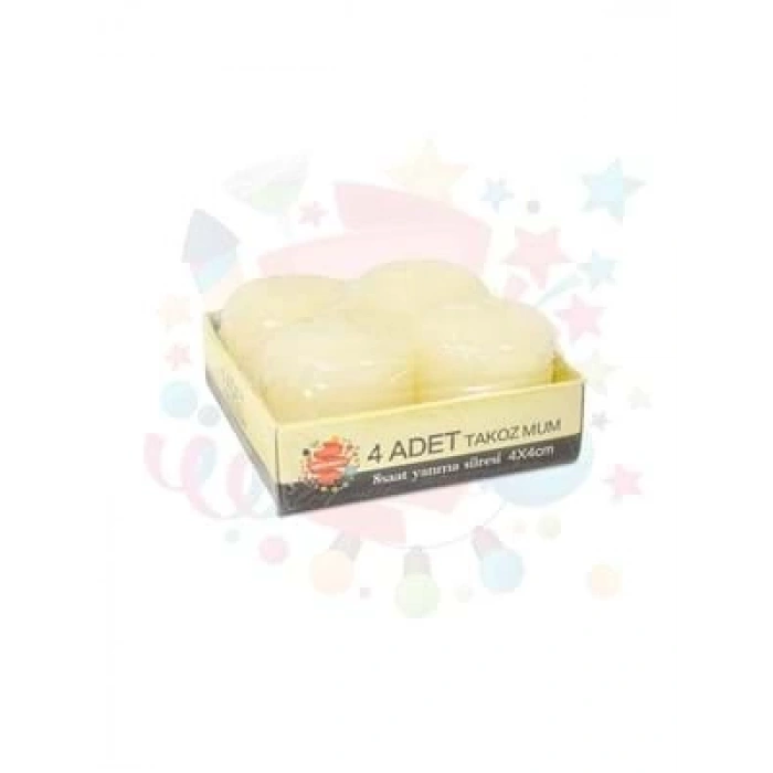 3E Grup - Nedi 4x4 Cm Takoz Mum 4lü Krem 11384