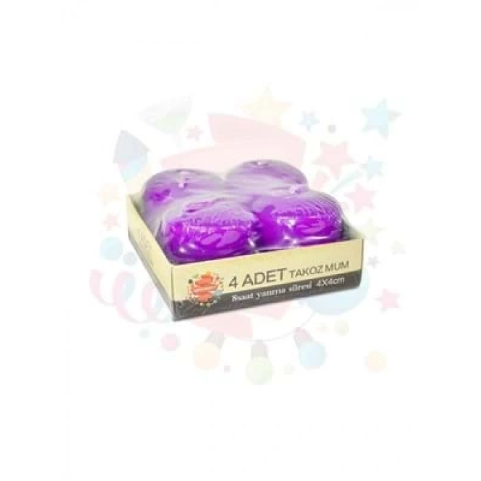 3E Grup - Nedi 4x4 Cm Takoz Mum 4lü Mor 11386