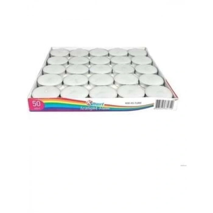 3E Grup - Nedi 7 Gr Tea Lıght Mum 50li Beyaz Pl-750