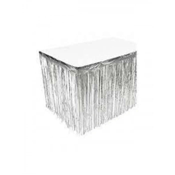 3E Grup - Nedi 75x275 Cm Funko Saçak Masa Süsü Beyaz 275w