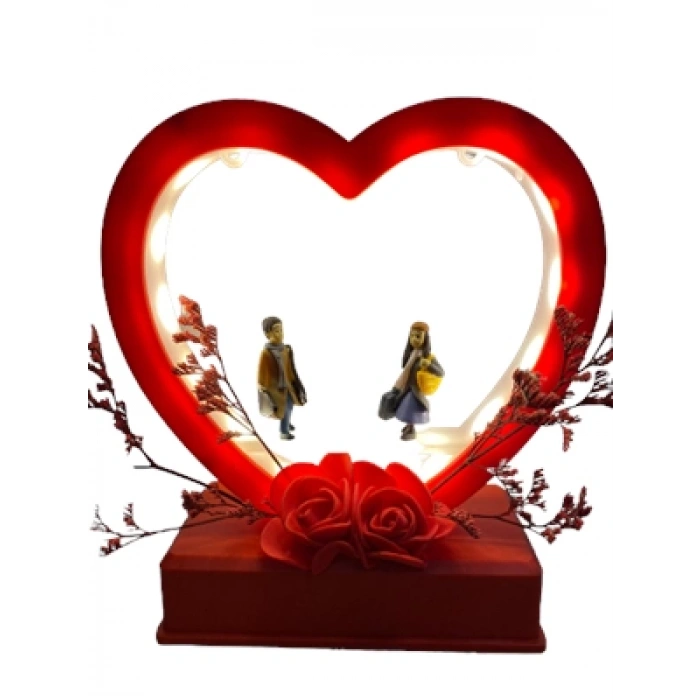 3E Grup - Nedi Hediyelik Süs Kalpli, Güllü ve Işıklı 498