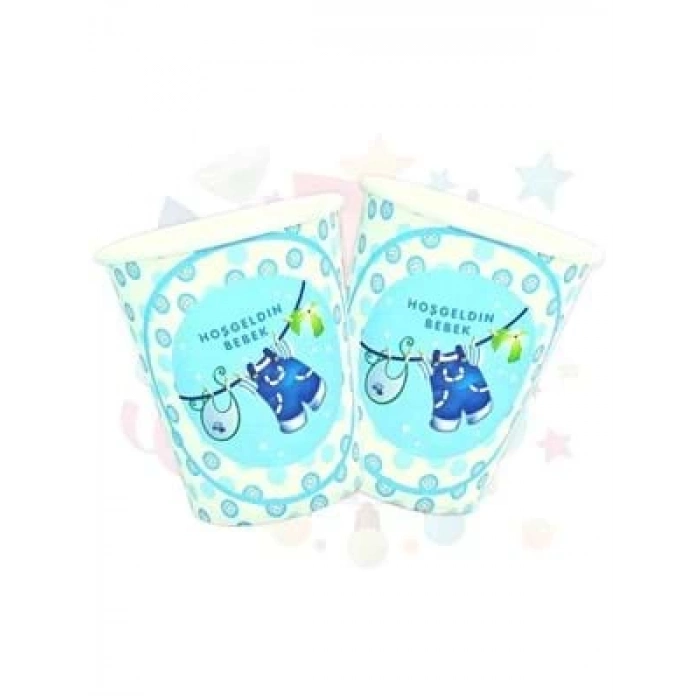3E Grup - Nedi Karton Bardak 10 Lu Hoşgeldin Bebek Mavi Tkb7202