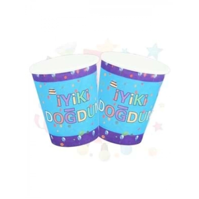 3E Grup - Nedi Karton Bardak 10 Lu İyiki Doğdun Mavi Tkb7802