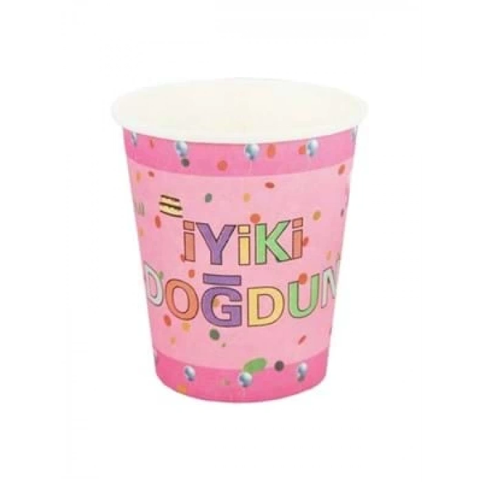 3E Grup - Nedi Karton Bardak 10 Lu İyiki Doğdun Pembe Tkb8202