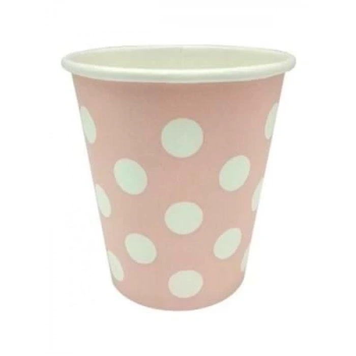 3E Grup - Nedi Karton Bardak 10 Lu Puantiyeli Pembe Tkb11043