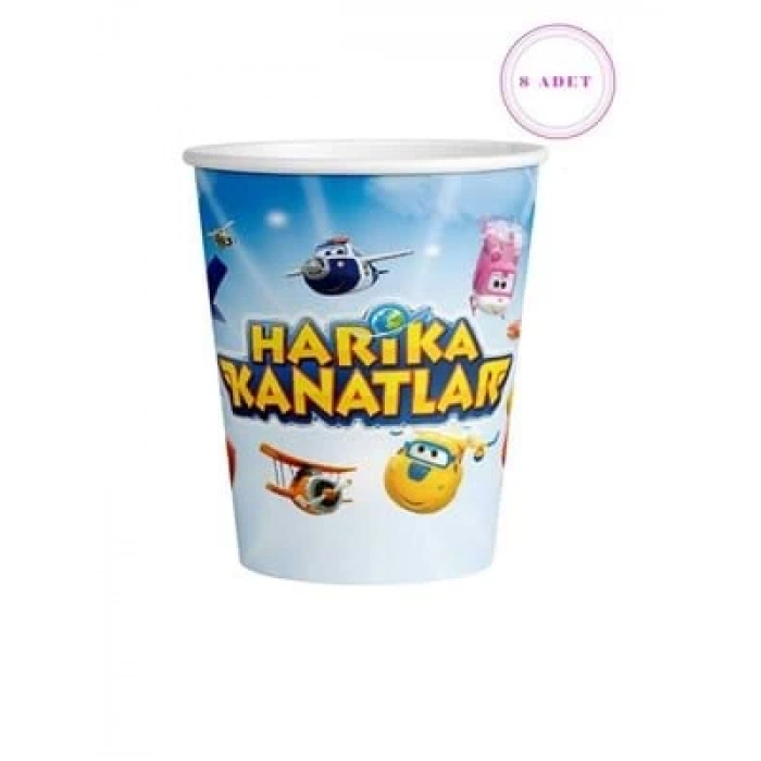 3E Grup - Nedi Karton Bardak Lisanslı 8 Li Harika Kanatlar 86511