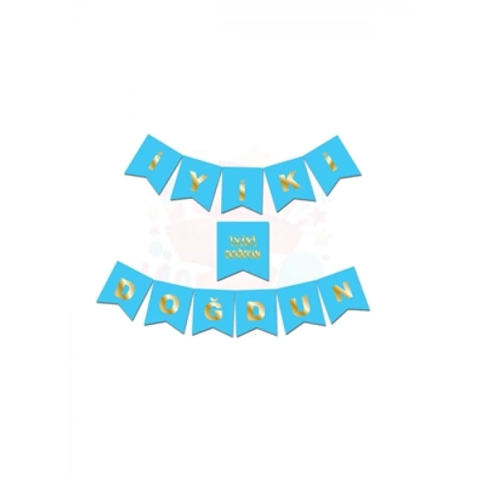 3E Grup - Nedi Kırlangıç Oynar Yazı iyiki Doğdun Küçük Boy Mavi 25626