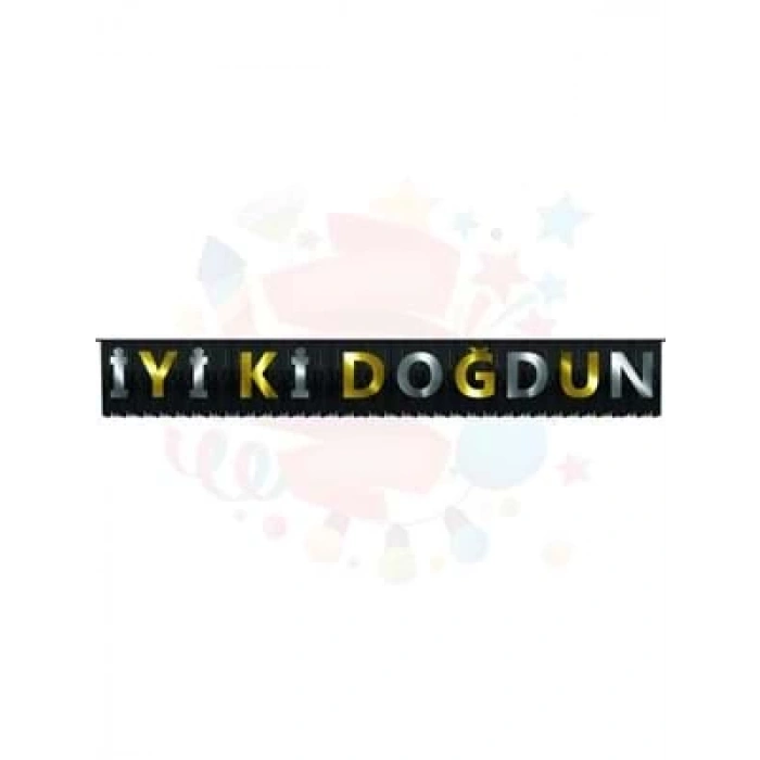 3E Grup - Nedi Püsküllü Siyah Elegant İyiki Doğdun Banner 53474