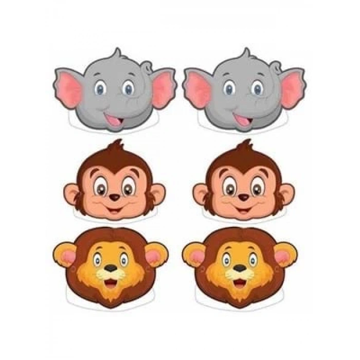 3E Grup - Nedi Safari Karton Maske 6lı 12377