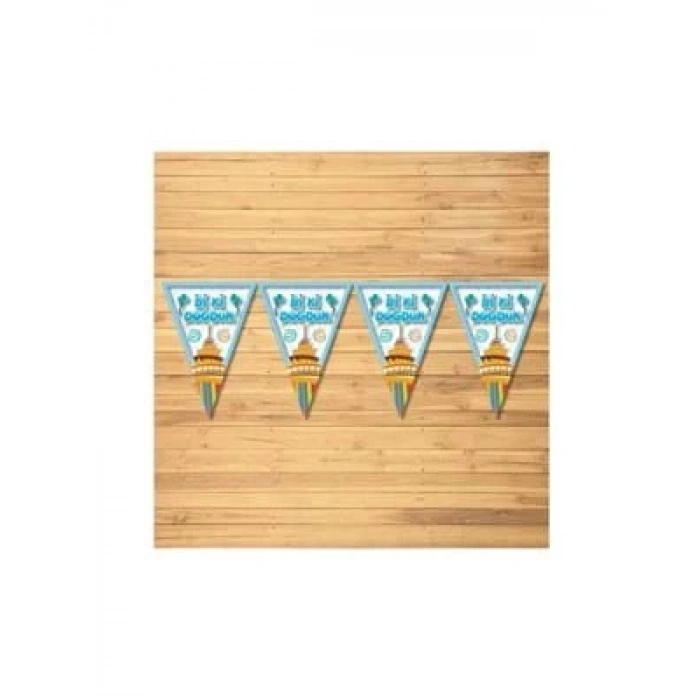 3E Grup - Nedi Üçgen Flama İyiki Doğdun Mavi-pembe 10625