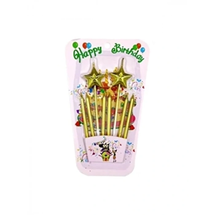 3E Grup - Nedi Yıldızlı Mum 8li Altın 5825g