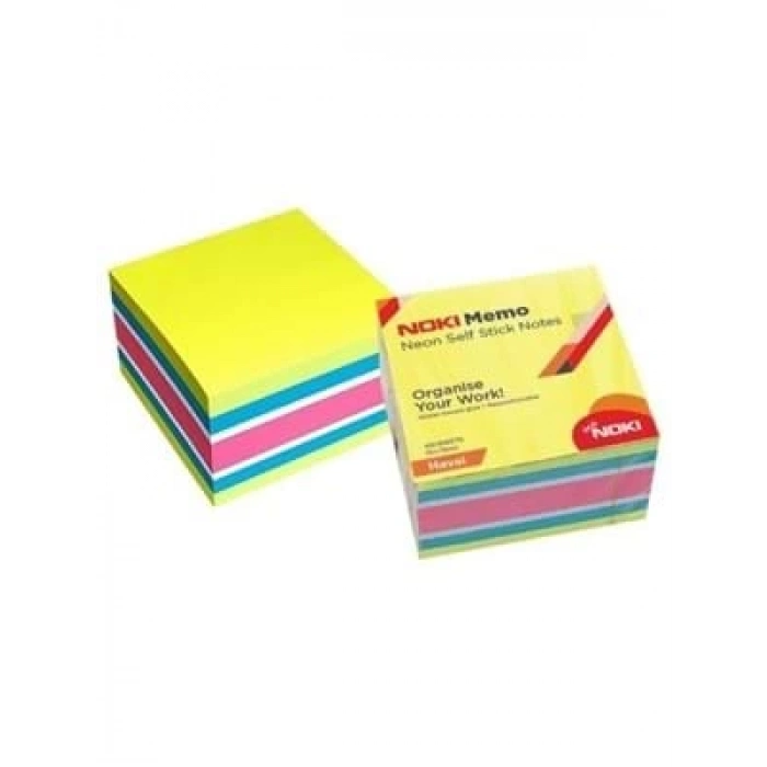 3E Grup - Noki Memo 75x75 450sf Havai Yapışkanlı Not Kağıdı Neon 12014-111