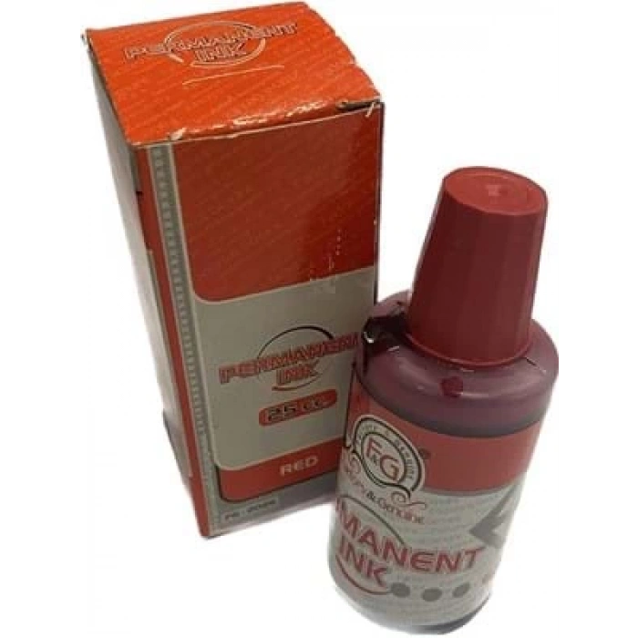 3E Grup - Nurgün 25 Cc Permanent Mürekkep Kırmızı Fg-2025