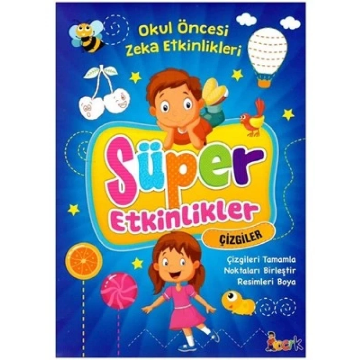 3E Grup - Okul Öncesi Zeka Etkinlikleri - Süper Etkinlikler - Çizgiler - Bıcırık Yayınları