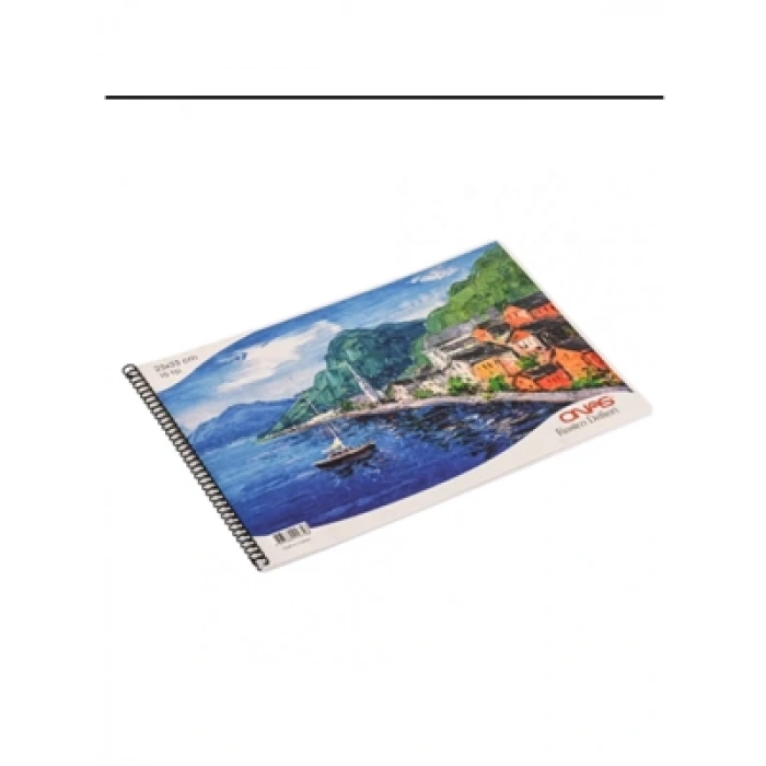 3E Grup - Onas 23x33 Cm Karton Kapak Spiralli Resim Defteri 15 Yp 2333