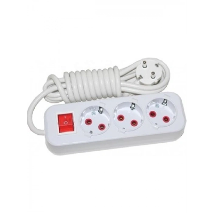 3E Grup - Önder 3lü 3 Metre Anahtarlı Grup Priz