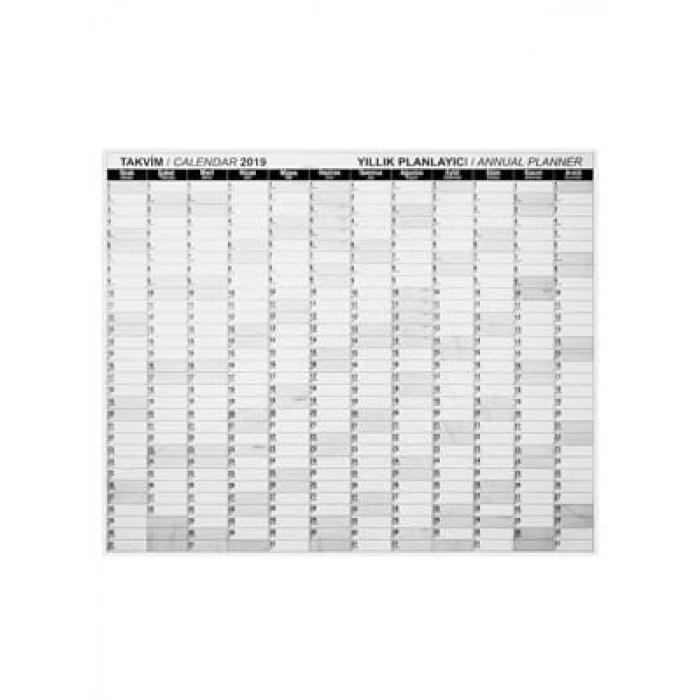 3E Grup - Panda 110x100 Cm Takvim Planlayıcı Pan758